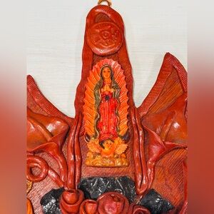 Original Vintage Calla Lily Antique Fine Art Virgin Mother Mary Jesus Christ 17”